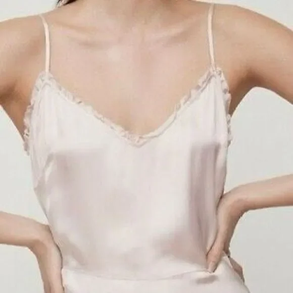 Aritzia Wilfred Millie Slip Dress Rose Quartz - Picture 2 of 10